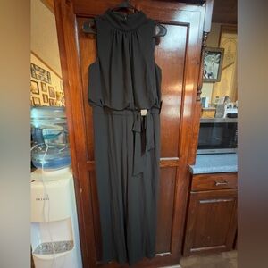 Women sz 8 marina dresses chiffon jumpsuit with embellishment tie waist